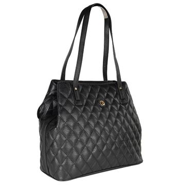 Εικόνα της  Γυναικεία τσάντα καπιτονέ ώμου μαύρη 35-171034-2Ε la tour eiffel
