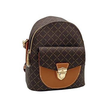 Εικόνα της Γυναικεία mini τσάντα πλάτης Καφέ 171-211040-1