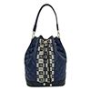 Εικόνα της Μεγάλη γυναικεία τσάντα καπιτονέ ώμου πουγκί Μπλε Καπιτονέ 35-10075LB