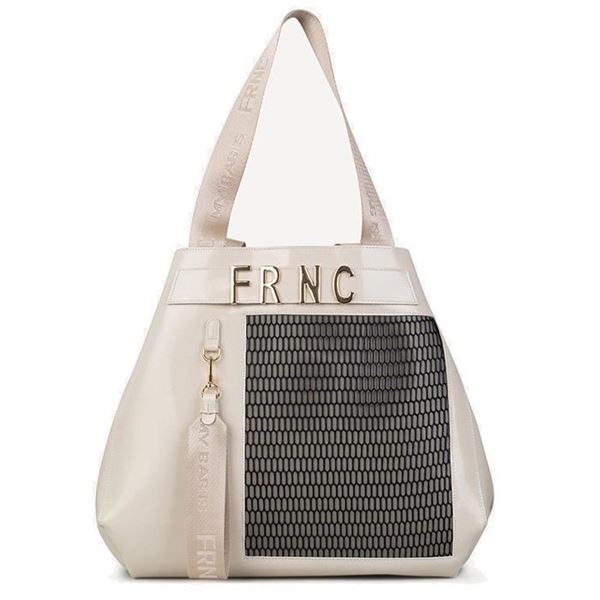 Εικόνα της FRNC Γυναικεία Τσάντα Shopper Ώμου Beige/Black 4513