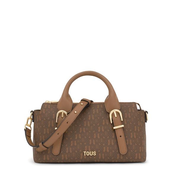 Εικόνα της Μεσαίου μεγέθους τσάντα Bowling TOUS Buckles Silhouette BROWN 2002201543