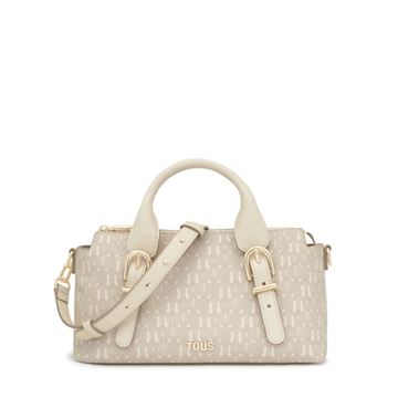 Εικόνα της Μεσαίου μεγέθους τσάντα Bowling TOUS Buckles Silhouette BEIGE 2002201543