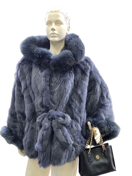 Εικόνα της ΓΟΥΝΙΝΗ ΚΑΠΑ GREY Dark lapin με  αλεπού FURLANA Κ03