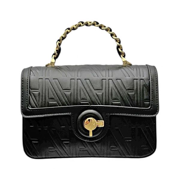 Εικόνα της 66-241042-1/01-Ανάγλυφη Τσάντα Χειρός Με Αλυσίδα-La Tour Eiffel BLACK