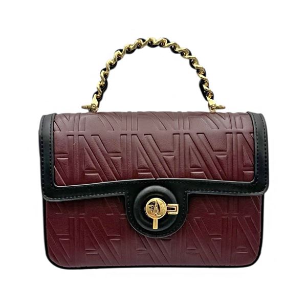 Εικόνα της 66-241042-1/30A-Ανάγλυφη Τσάντα Χειρός Με Αλυσίδα-La Tour Eiffel BORDO