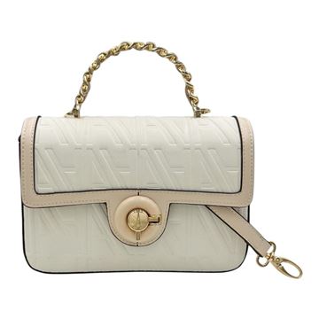 Εικόνα της 66-241042-1/13-Ανάγλυφη Τσάντα Χειρός Με Αλυσίδα-La Tour Eiffel WHITE