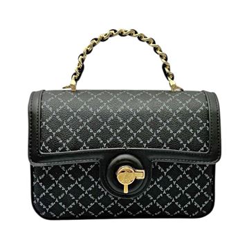 Εικόνα της 171-241042-1/01-Ανάγλυφη Τσάντα Χειρός Με Αλυσίδα-La Tour Eiffel BLACK