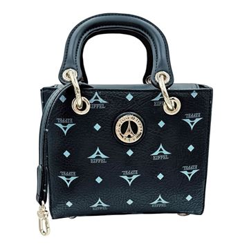 Εικόνα της 36-251011-1/01-Μικρή Τσάντα Χειρός Με Κρίκους-La Tour Eiffel ΜΑΥΡΟ