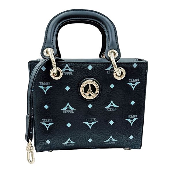 Εικόνα της 36-251011-1/01-Μικρή Τσάντα Χειρός Με Κρίκους-La Tour Eiffel ΜΑΥΡΟ