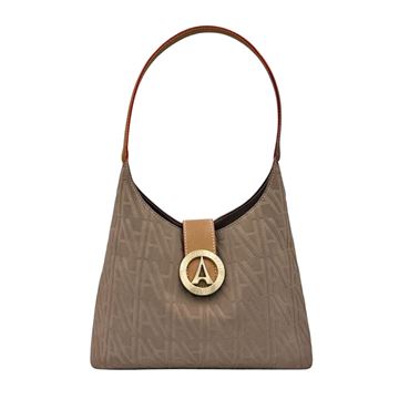 Εικόνα της Γυναικεία τσάντα  ώμου Σουέτ Με Κούμπωμα-La Tour Eiffel  59-241010-1/11 καφέ