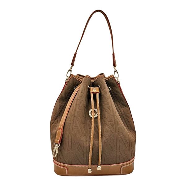 Εικόνα της Μεγάλη γυναικεία τσάντα ώμου πουγκί Σουέτ ανάγλυφο 59-10075L/11 ΚΑΦΕ