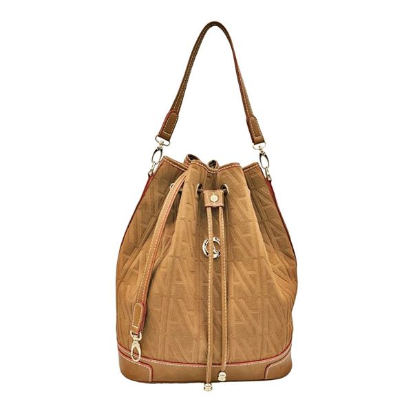 Εικόνα της Μεγάλη γυναικεία τσάντα ώμου πουγκί Σουέτ ανάγλυφο 59-10075L/393 ΤΑΜΠΑ