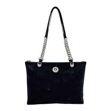 Εικόνα της  Γυναικεία τσάντα  ώμου σουέτ με αλυσίδα la tour eiffel 735-241052-2B/01 ΜΑΥΡΟ