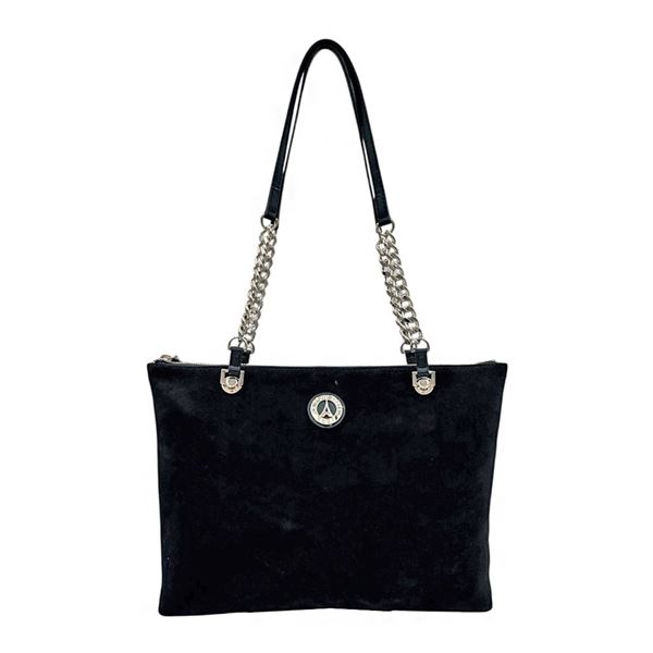 Εικόνα της  Γυναικεία τσάντα  ώμου σουέτ με αλυσίδα la tour eiffel 735-241052-2B/01 ΜΑΥΡΟ