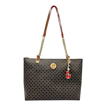 Εικόνα της Γυναικεία τσάντα  ώμου με αλυσίδα και καρδιά μπρελόκ la tour eiffel 171-241052-1/11Υ ΚΑΦΕ