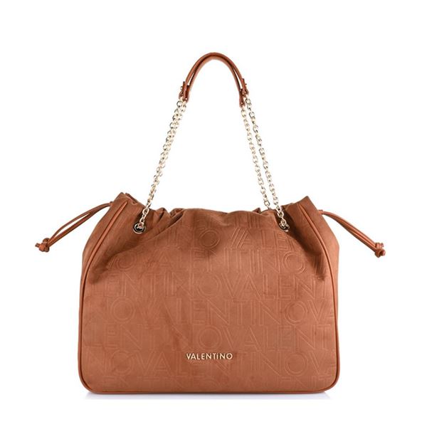 Εικόνα της Γυναικεία Δερμάτινη Τσάντα Ώμου Καφέ | VALENTINO Καστόρ VBS9U701