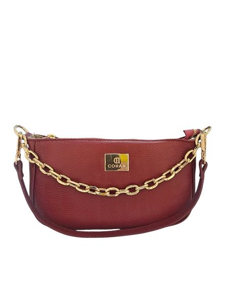 Εικόνα της Δερμάτινη Γυναικεία Τσάντα Χιαστί-χειρός DARK RED– COHAN PE-38 DARK RED