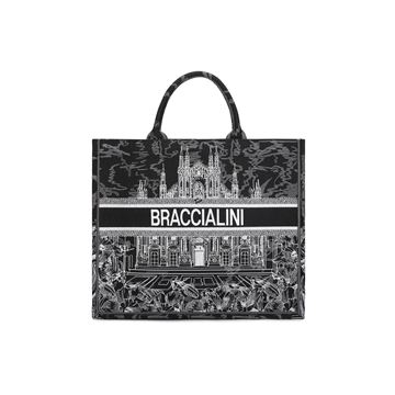 Εικόνα της Γυναικεία τσάντα  BRACCIALINI ώμου μαύρo ΜILANO  B18591