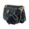 Εικόνα της Γυναικεία διπλή τσάντα χιαστή με ιμάντα και αλυσίδαί Μαύρο 36-201005-1 la tour eiffel